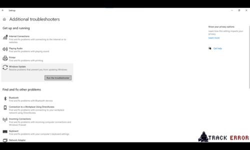 Run the Blue Screen Troubleshooter
